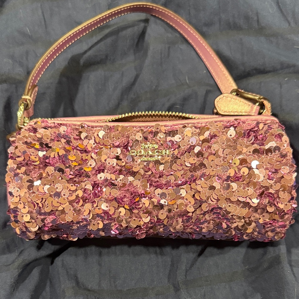 Coach Sequin Clutch in Pink and Purple